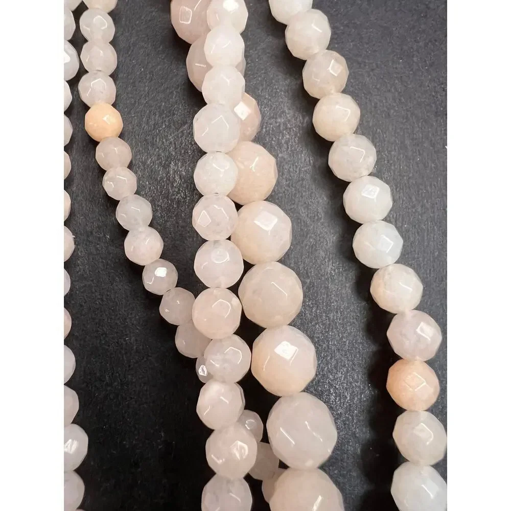 NEW pink aventurine multi strand necklace with sterling silver clasp